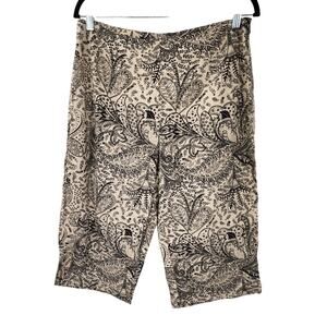 FIRST OPTION Floral Paisley Print Linen Blend Shorts Womens Size 12